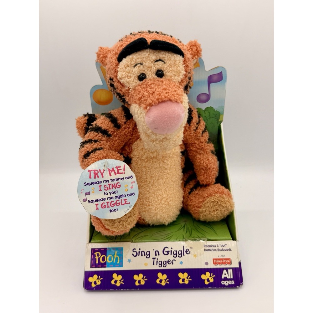 Vintage 1998 Fisher-Price Sing 'n Giggle Tigger Animated Plush New In Box